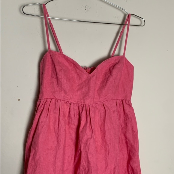Reformation Martin Linen Dress Pink Size 2 - Picture 3 of 9
